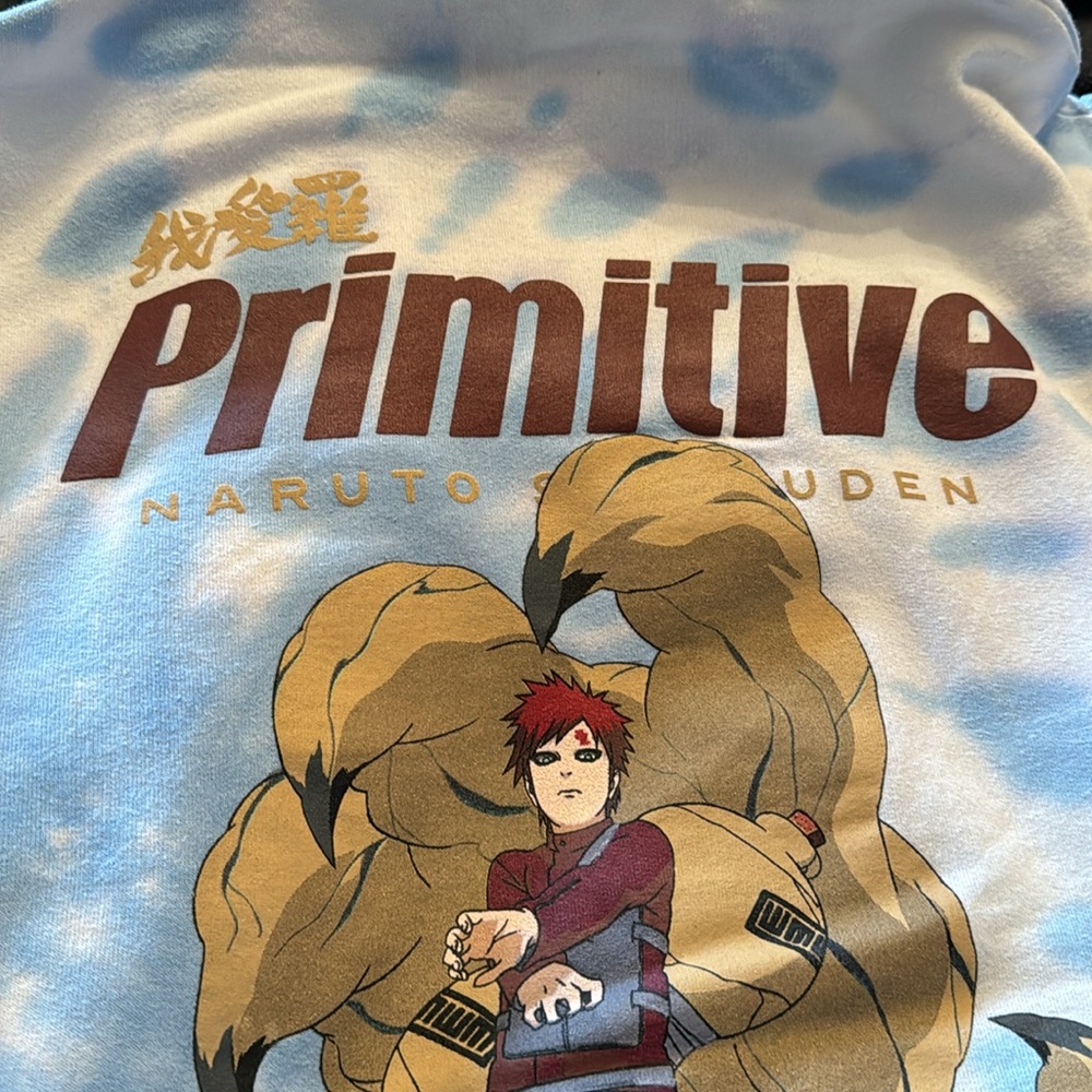 Primitive x Naruto Shippuden Blue Washed Men's Pullover Graphic Hoodie - Picture 8 of 9